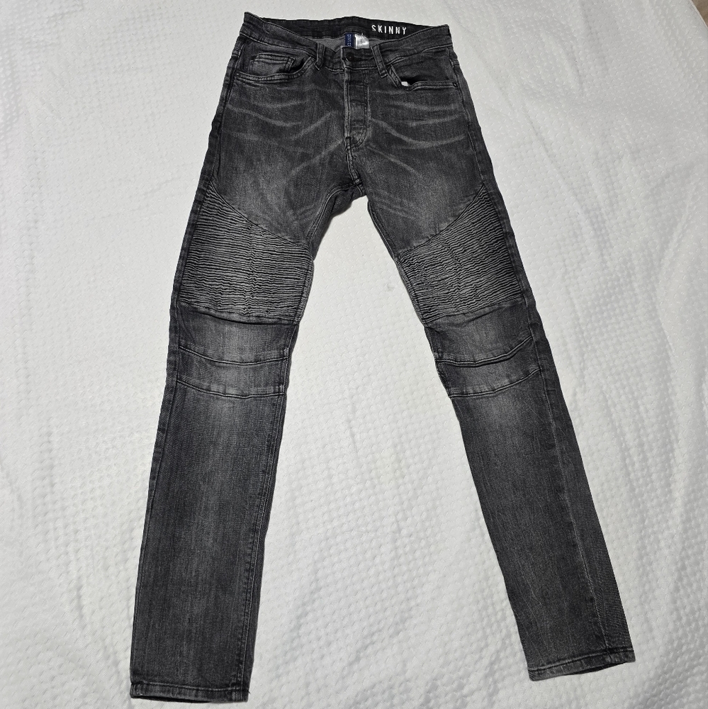 H&M Skinny Divided Gray Slim Jeans with Tapered Leg Size US 29 Undivided Button